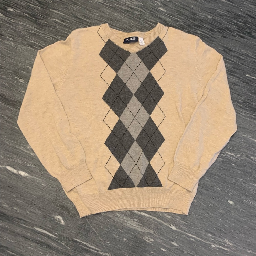 cream diamond design sweater